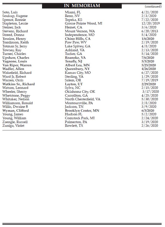 Q3 - Q4 2020 Death Listing